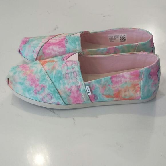 Tom's Alparagata white Tye dye canvas woman's size 7 - Picture 2 of 8